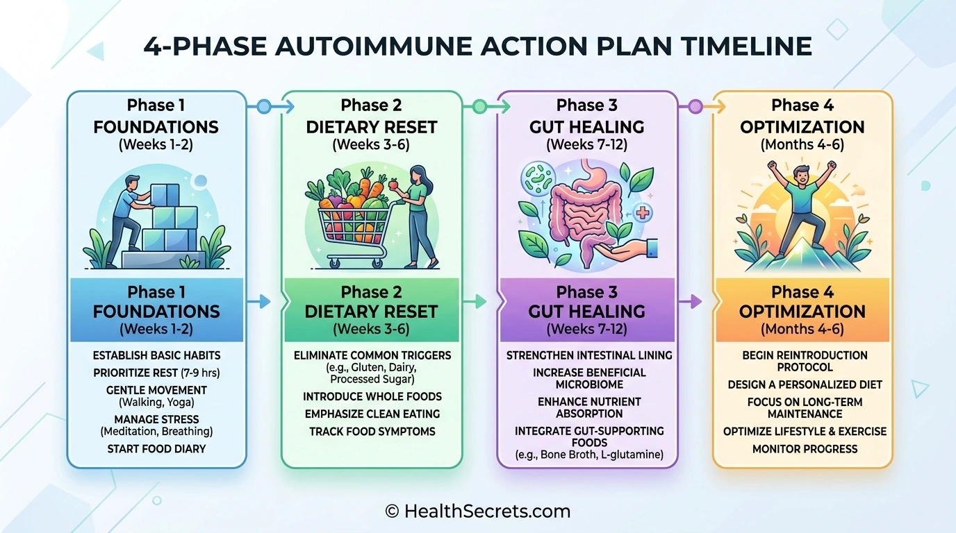 Four-phase autoimmune inflammation management action plan timeline