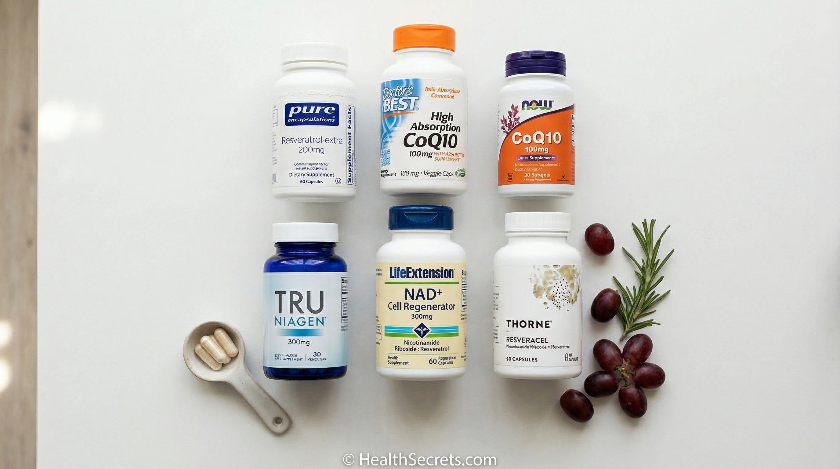 Top nicotinamide riboside NR supplements including Tru Niagen Life Extension and Thorne ResveraCel