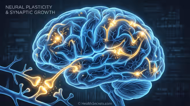 Colorful illustration of neural connections forming in the brain representing neuroplasticity and brain rewiring