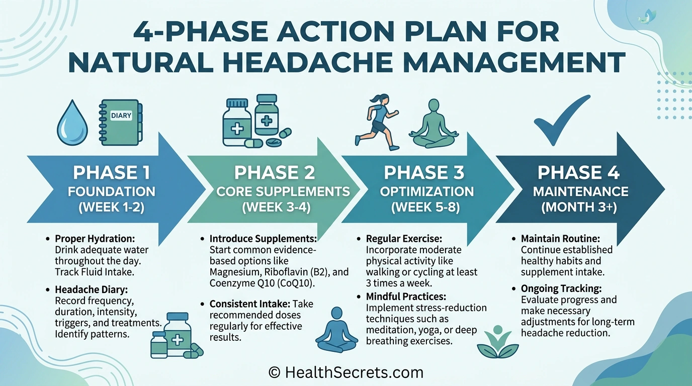 Four-phase natural headache management action plan from foundation through long-term maintenance