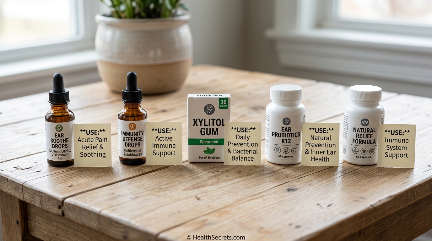 Comparison of recommended natural products for ear infection pain relief and prevention