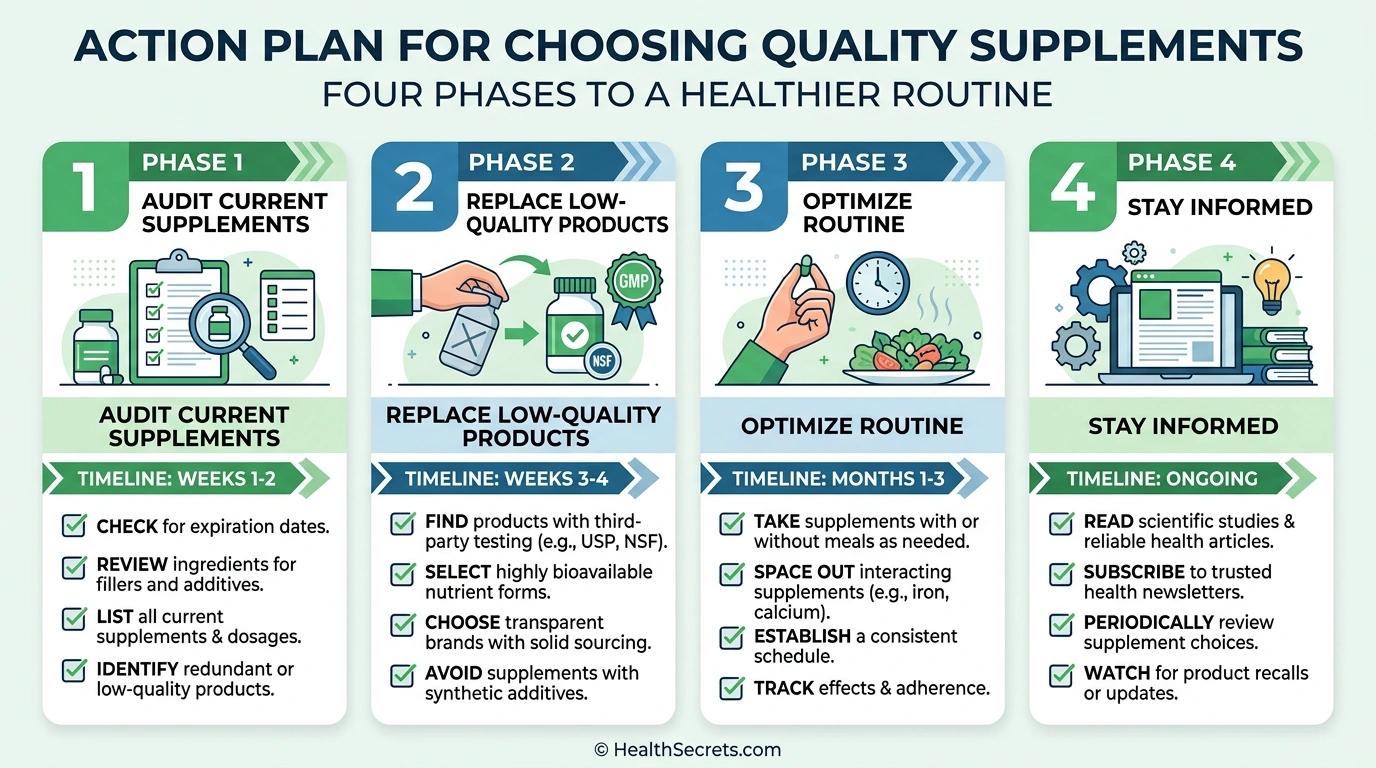 Four-phase action plan for transitioning to quality supplements from audit through optimization